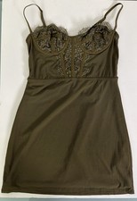 Urban Outfitters Small Army Green Corset Dress Mesh Lined EXCELLENT CONDITION