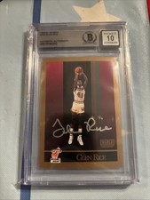 Glen Rice 1990-91 Skybox Rookie Autograph Card #150 BAS 10. rookie card picture