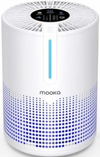 MOOKA Air Purifier for Bedroom Home Dorm 430 Ft², 6.22x6.22x10.24IN, White