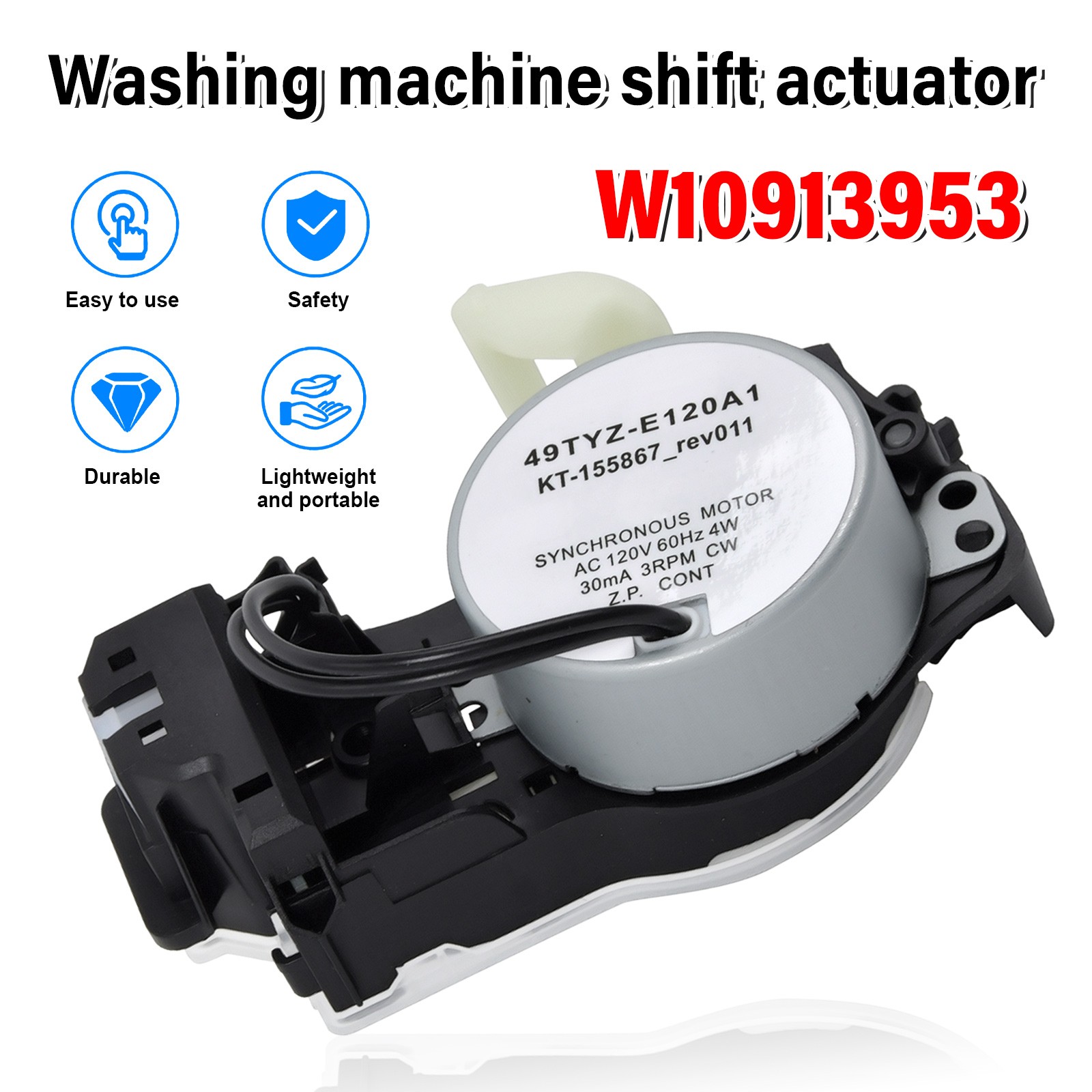 New 6Pin Washing Machine Actuator Shifter For W10913953 Whirlpool Maytag Washer