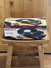 ION Duo Deck USB Turntable w/ Cassette Deck, Built-In Speaker, RCA/Headphone