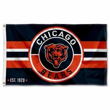 3x5 Feet Chicago Bears Patch Button Circle Logo Banner Flag