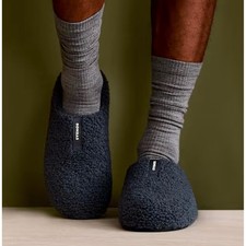 NEW Bombas Sunday Slipper Mens 12 Cool Smoke Sherpa Slip On House Shoes