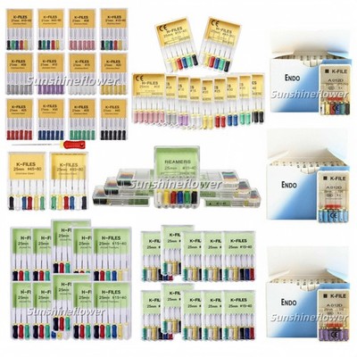 10Packs Dental Endo Root Canal H/K-Files Niti/Steel 21/25/31mm Hand Use Reamers