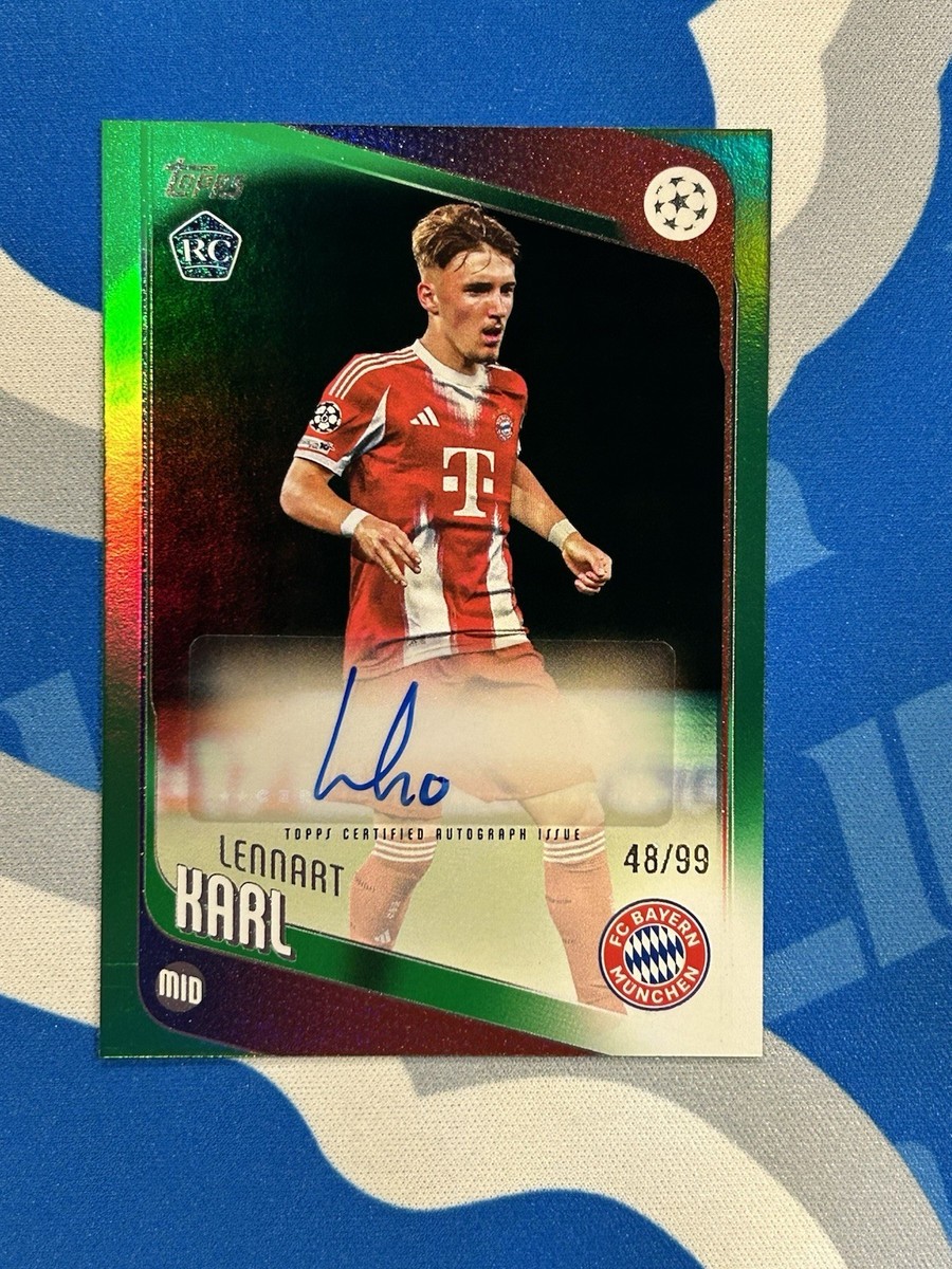 2025 I.LEAGUE コンボオートグラフカード Lennart Karl 2025-26 Topps Flagship UEFA UCC Auto Green /99 | eBay