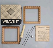 2 x Telar Cuadrado de Madera WEAVE IT 4 Pulgadas con Agujas Donar en Caja Original