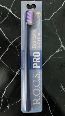 R.O.C.S. PRO Toothbrush Brackets & Ortho Purple Soft Oral Care Ship Worldwide