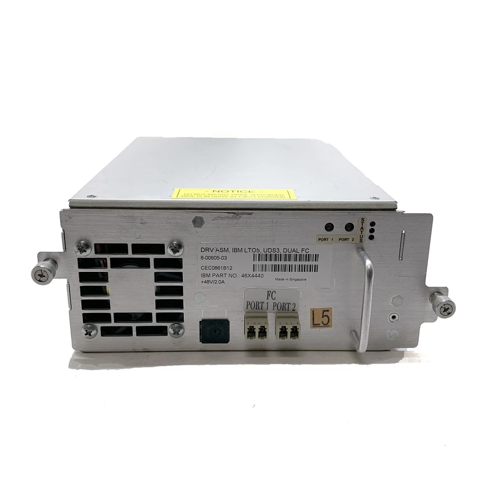 IBM Drive Assembly 46X4440 LOT-5 UDS3 Dual FC Port Fibre Tape Drive 8-00605-03 - Image 2 of 4