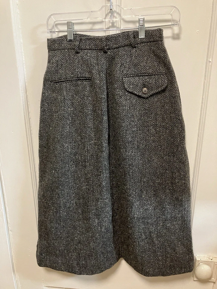 De Colección Ralph Lauren Espiga Línea A Lana Falda Forrada Bolsillos Encaje Dobladillo Interior 6 Foto 4 de 4