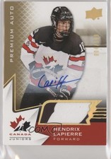 2020 Team Canada Juniors Hlinka Autos 4/199 Hendrix Lapierre #9 Patch Auto ds4