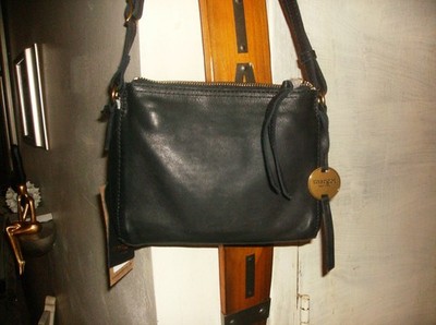 MARGOT NEW YORK JULES DOUBLE ZIP PURE LEATHER 9'' L. X 6'' T. HANDBAG black