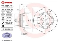 2X Bremsscheibe Hinten Brembo 08958411 FÜR Mercedes Bremsscheiben Scheibenbremse
