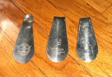 3 VTG SHOE HORNS FLORSHEIM NUNN BUSH FREEMAN MENS SHOES ESTATE METAL 40S 50S
