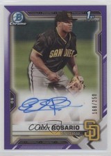 2021 Bowman Chrome Prospect Purple Refractor /250 Eguy Rosario #CPA-ER Auto rp9