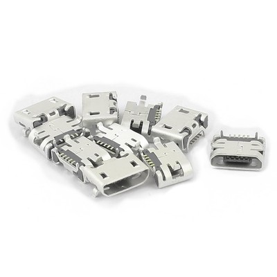 uxcell 10Pcs Type B Micro USB 5 Pin Female Jack Port Socket Connector Adapter
