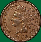 1906 Indian Head Cent Choice Extremely Fine XF+/AU Coin #36082