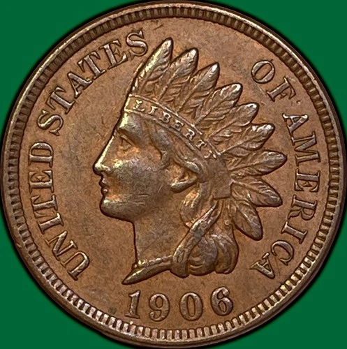 1906 Indian Head Cent Choice Extremely Fine XF+/AU Coin #36082