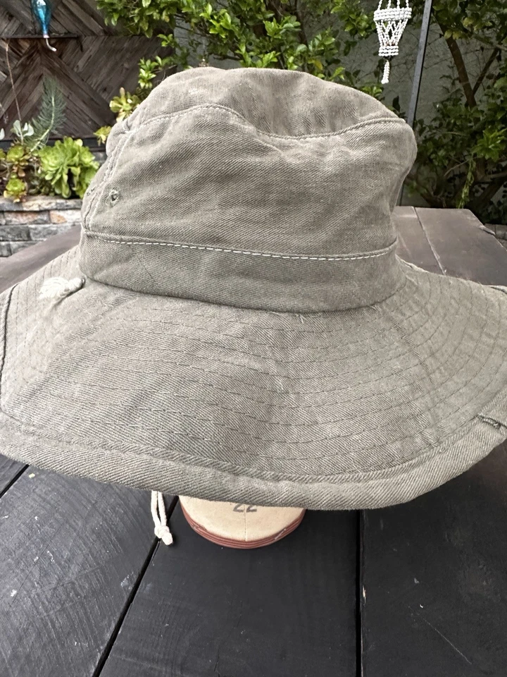 Sombrero Cubo de Surf Billabong Verde Ejército Desteñido por el Sol Años 90 De Colección Hecho en EE. UU. Foto 4 de 4