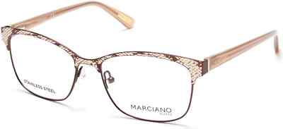 Marciano By Guess GM0318 049 Brown Metal Optical Eyeglasses Frame 52-16-135 AB