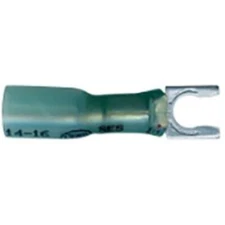 Heat Shrink Crimp Spring Spade Terminal 16-14 Gauge #6 Stud Connector - 10 Pack