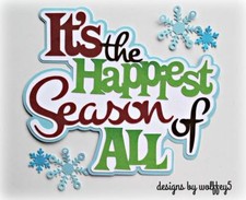 CRAFTECAFE XMAS TITLE Premade paper piecing scrapbook diecut piece page album 3D