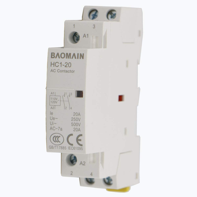 Ac Contactor 110V 20A 2 Pole Universal Circuit Control Din Rail Mount