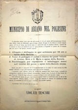 VV493-ARIANO POLESINE-AVVISO SOCIETA' X SERVIZI AL PONTE DI CHIATTE 1878