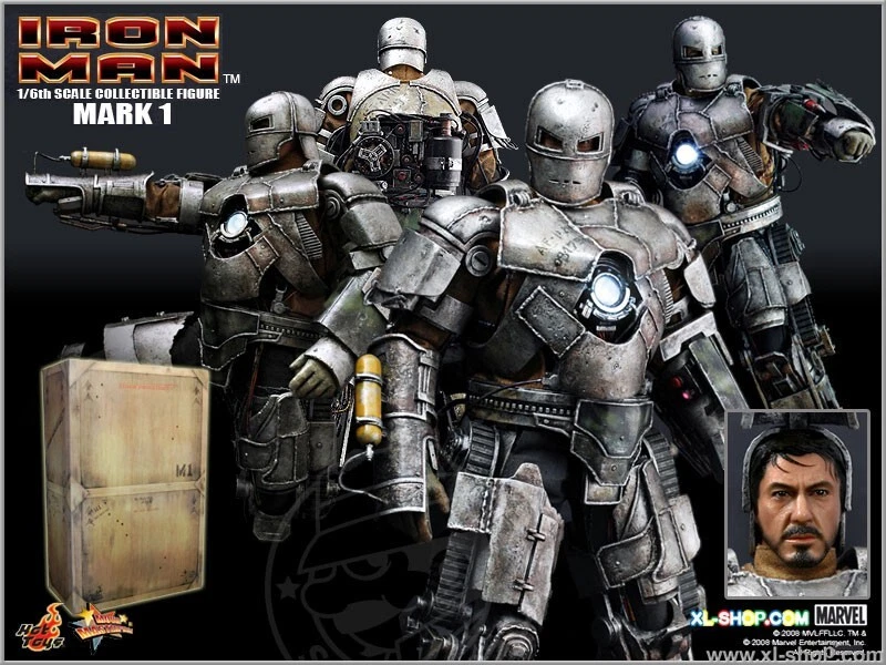 Sealed/New HOT TOYS Iron Man Mark I MMS80 Tony Stark Movie Masterpiece 12" Sides - Image 3 of 4