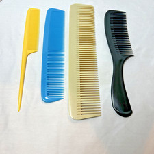 Lot of 4 Vintage Styling Hair Combs DU PONT Nylon Gayla Rat Tail