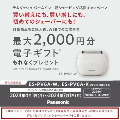 Panasonic LAMDASH ES-PV6A-W Rasoio Marmo Bianco USB Tipo-Ricarica Nuovo - Foto 2 di 13