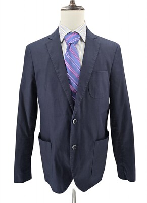SCOTCH & SODA Blazer (EUR) XL/52 Sports Coat Cotton Blend 2 Button Navy