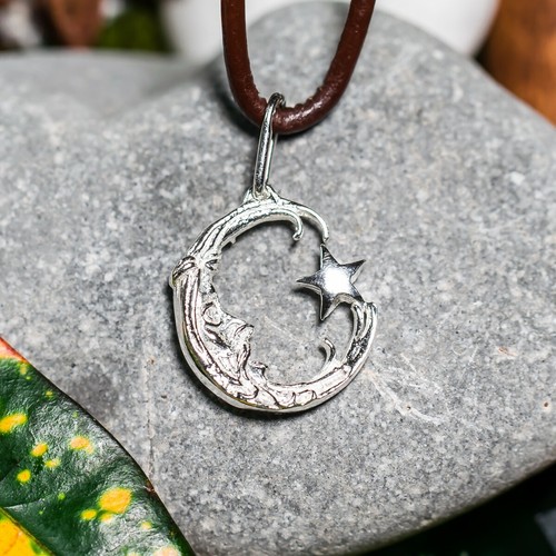 HinDaLi Mond Stern Halskette Silber 925 - Mit Zirkonia Für Damen & Mädchen