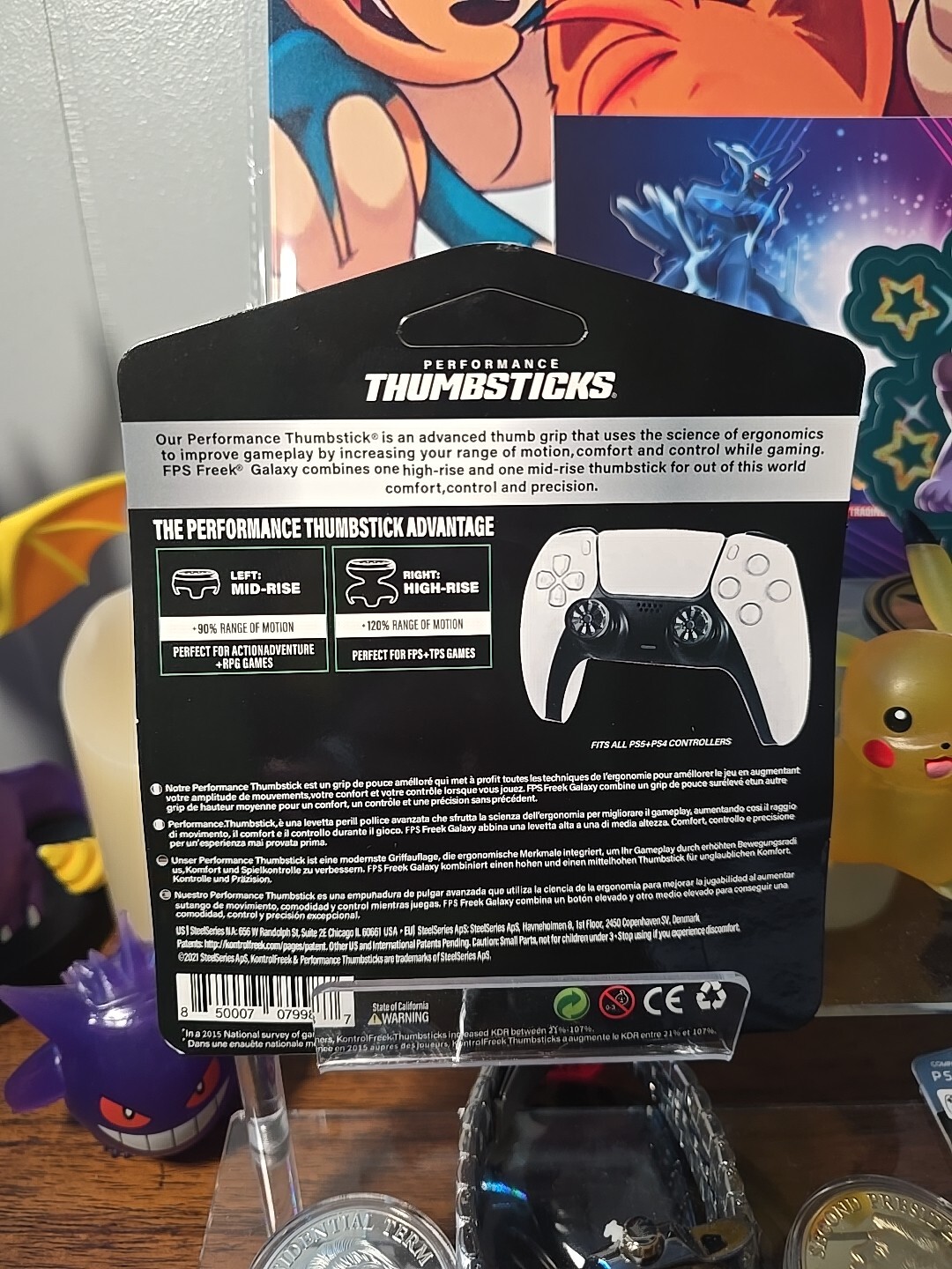 Black PS5|PS4 Kontrol Freek FPS Galaxy 1 Mid 1 High Rise Perfomance Thumbsticks