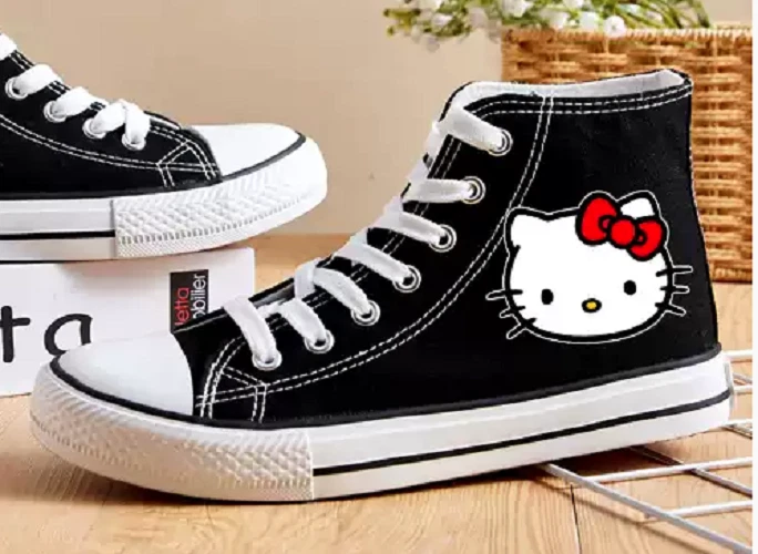 Adult Women High Tops Hello Kitty Sneakers Canvas Tennis Shoes