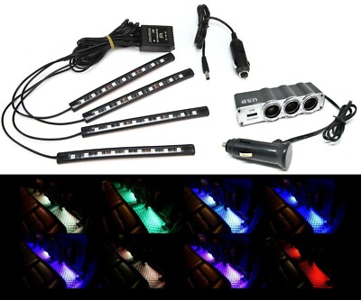 Kit Bande LED RGB Intérieure Voiture - Contrôle Bluetooth, Pour Plancher, Tableau De Bord