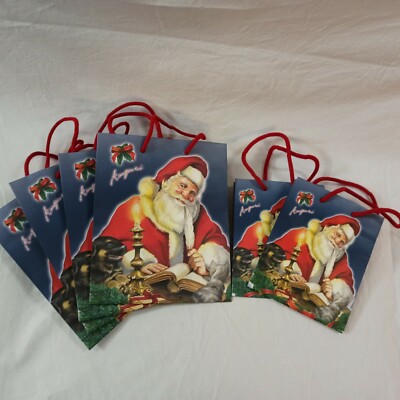 Shopper Babbo Natale in carta resistente manici in corda dim