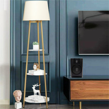 160CM Stehlampe LED Stehleuchte Marmor 3 Regal Standleuchte Wohnzimmer Vintage 