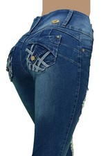 Jeans ajustados Levanta Cola estilo colombiano push-up elásticos cintura alta CT-6425