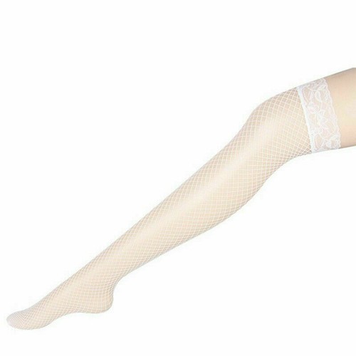 Women Girls Fishnet Stocking Thigh High Sexy Lingerie Socks Hosiery Bow Black - Picture 41 of 55