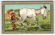 Ah Would You Horse Comic Fun Humor CW Faulkner Artist Signed Shepheard Germany