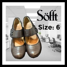 Sofft Brown Leather Mary Jane Heels