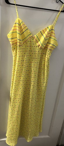 Vintage Judy Hornby Size 12 Polka Dot Stripes Midi Tank Dress