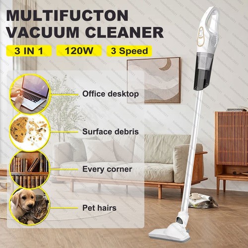 3 IN 1 Upright Lightweight Handheld Bagless Vac Car Auto Cordless Vacuum Cleaner