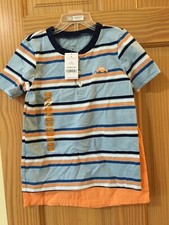 NEW Carter's Boys Stripe Car Shirt  Pull on Shorts Set 2pc Blue Coral 24M,5T