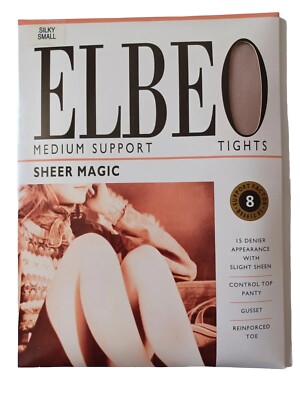 Elbeo tights sheer magic medium support 15 denier color Silky size small