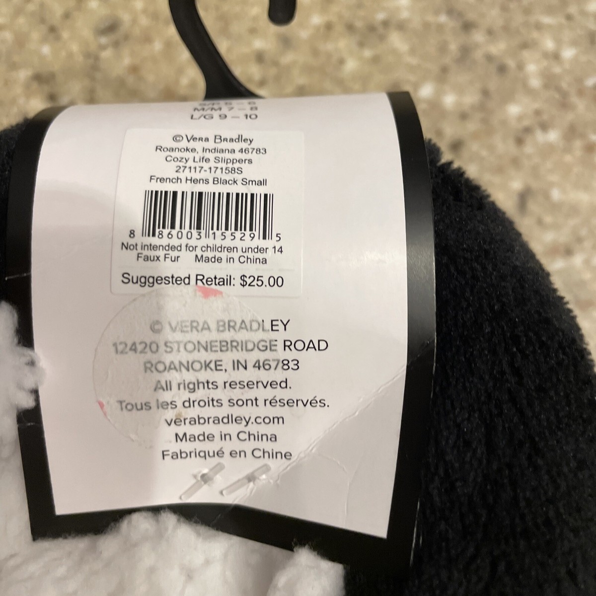 専用　M Vera Bradley Cozy Life Slippers French Hens Black Small New | eBay