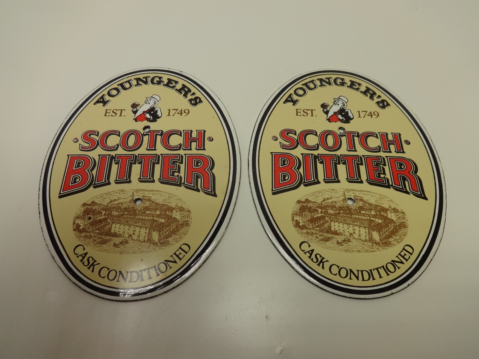 Pub Beer Pump Tap Badge Youngers Scotch Bitter Breweriana Ales Beer