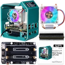 Advanced Raspberry Pi 4 Case with ICE Tower Cooler & OLED Display Integration