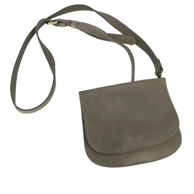 Womens Leather Detachable Adjustable Crossbody Hand Bag Gray Green OS