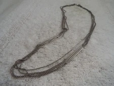 Multi Strand Silvertone Chain Necklace